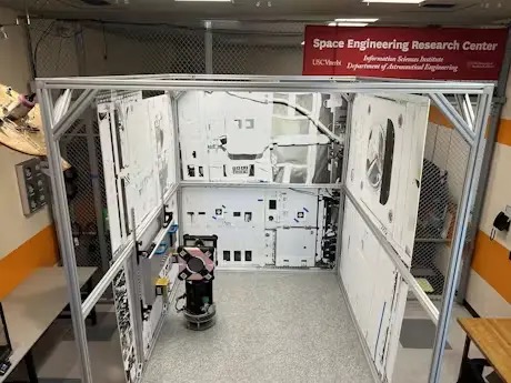 Lab room with satellite components